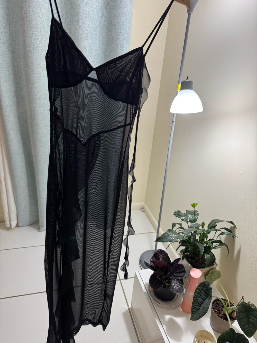 Sheer Black Slip Dress - Women's Intimates - Picture 10 of 11